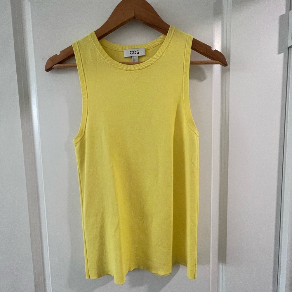 COS Yellow Ribbed Tank Top